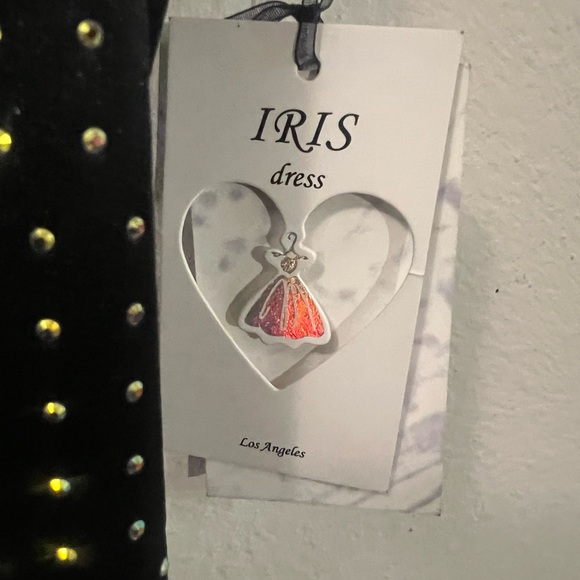 Iris Black Rhinestone Mini Dress | Sparkly Bodycon Party Dress | Juniors Large - Picture 2 of 6